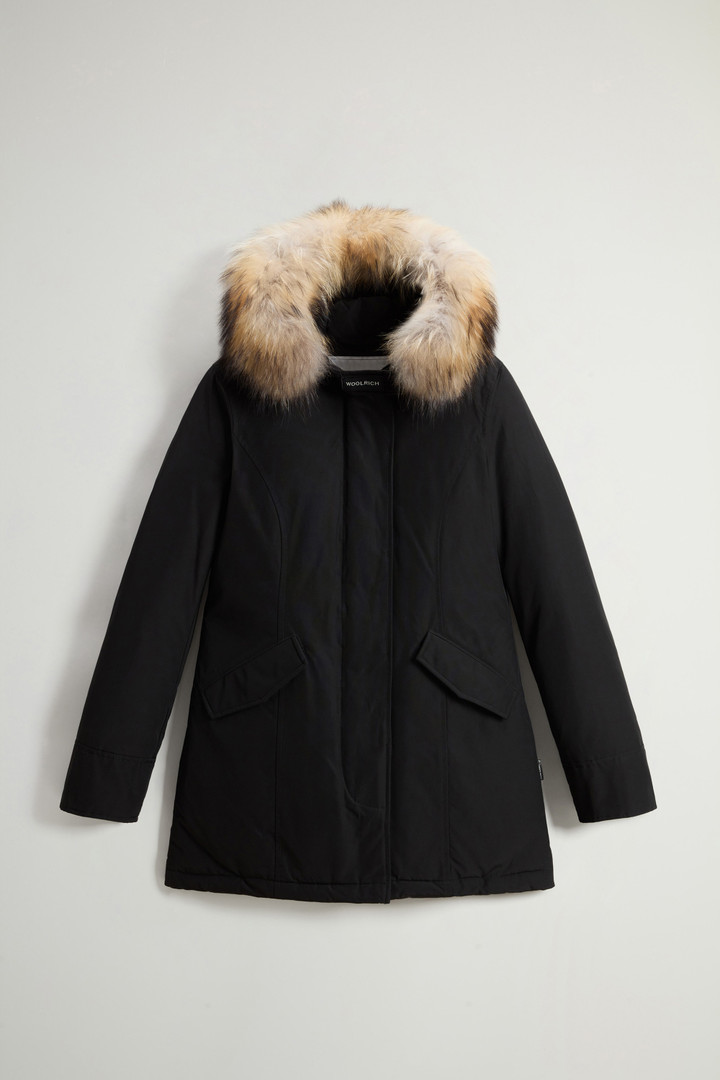 Women's Arctic Parka in Ramar Cloth with Detachable Fur Trim black