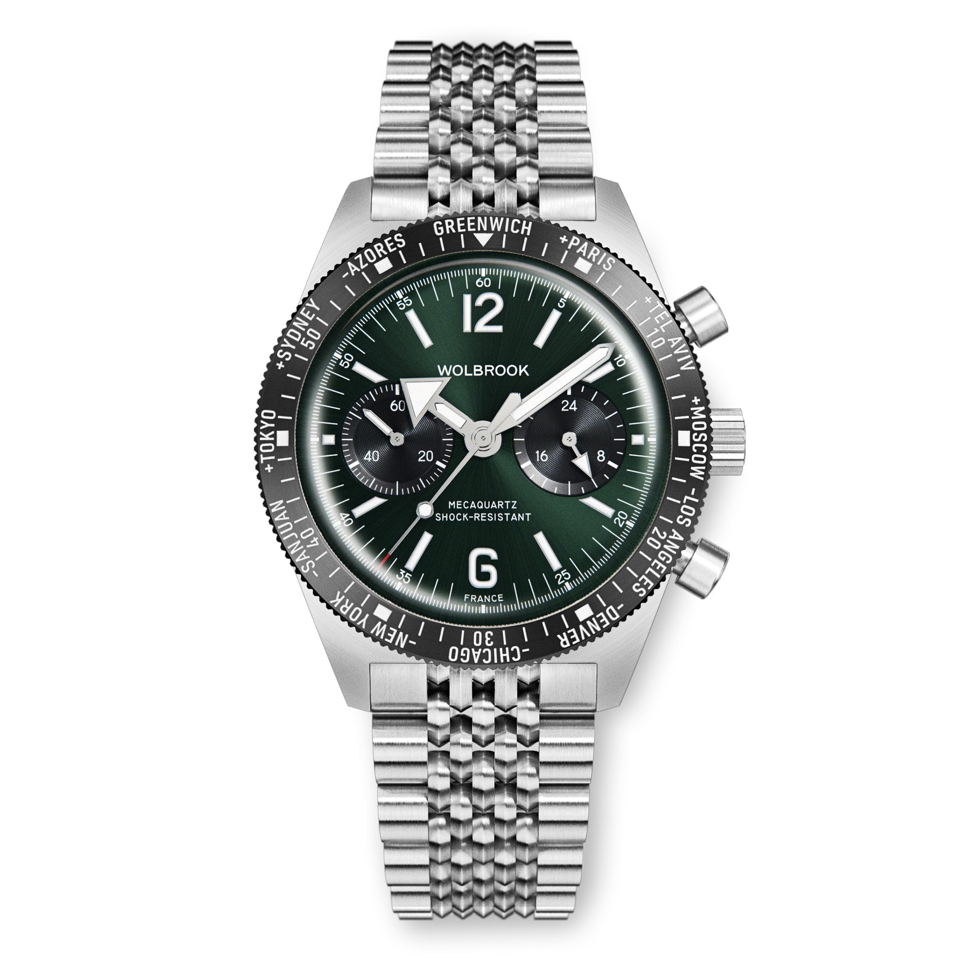 Skindiver WT Chrono-Mecaquartz Green Chronograph – Wolbrook Watches