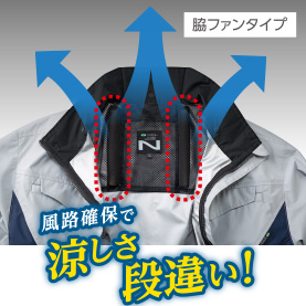 Nクール®ウェア｜夏の暑さを快適に過ごす。上部ファンファンタイプ。ND