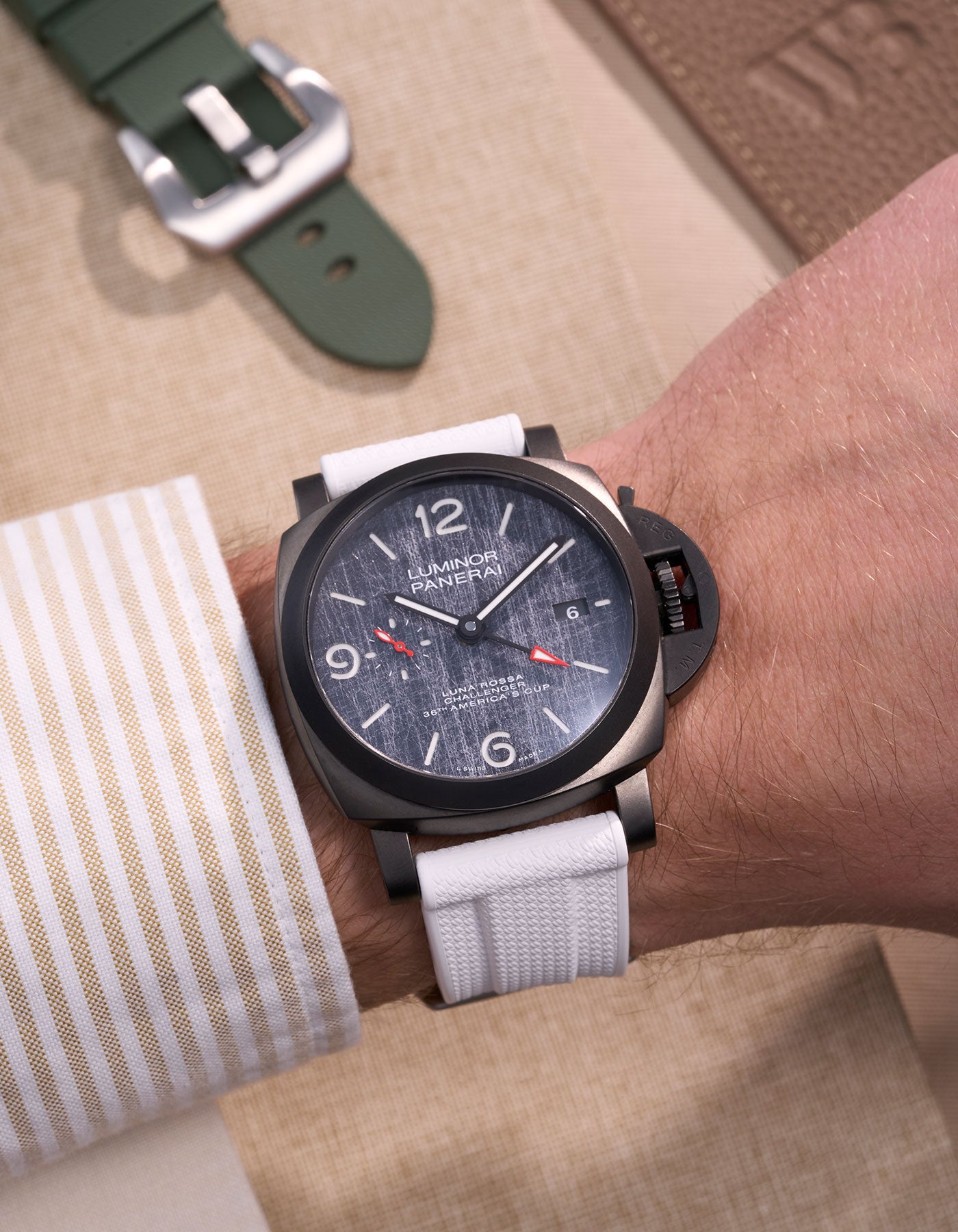 White Vertech FKM Rubber Strap for Panerai 22mm, 24mm & 26mm