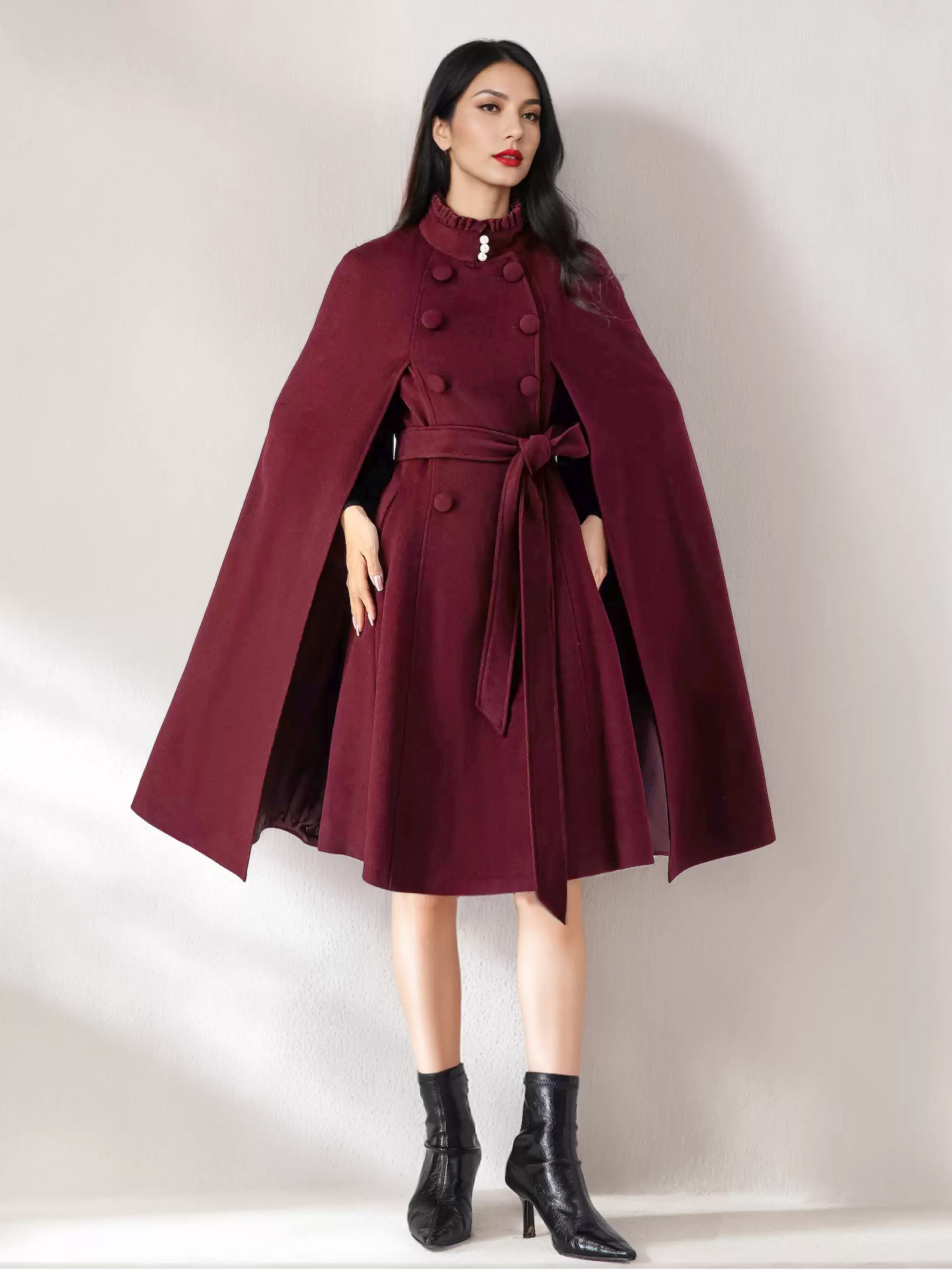 21AW♡ANAYI アナイ ラムウールケープコート 36 ショートコート コート