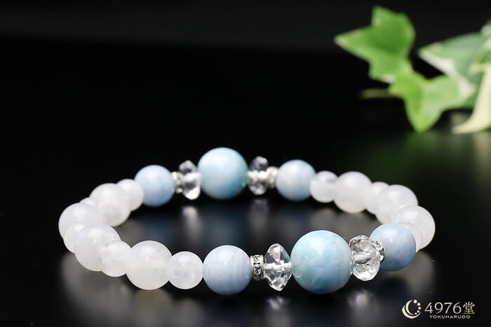 ラリマー・アクアマリン・ブルームーンストーン ブレスレット