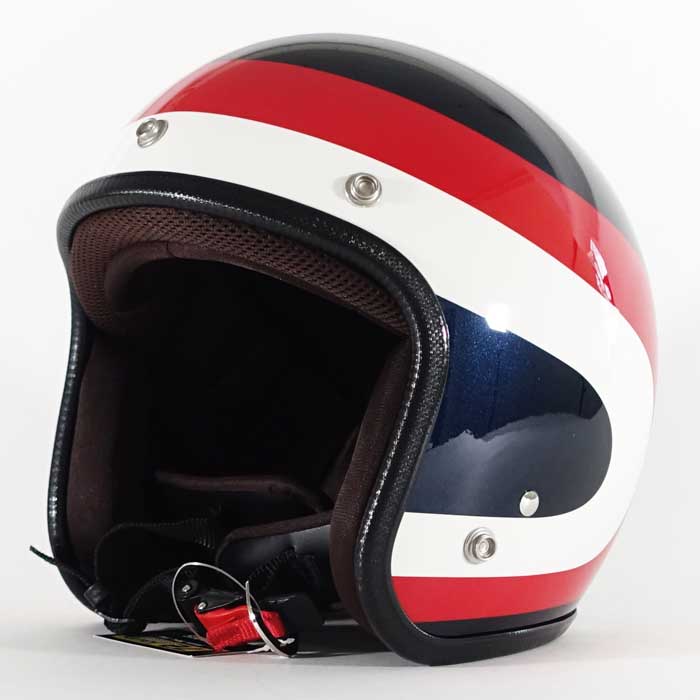 ビンテージトリコロールダメージマット カスタムヘルメット ジェット