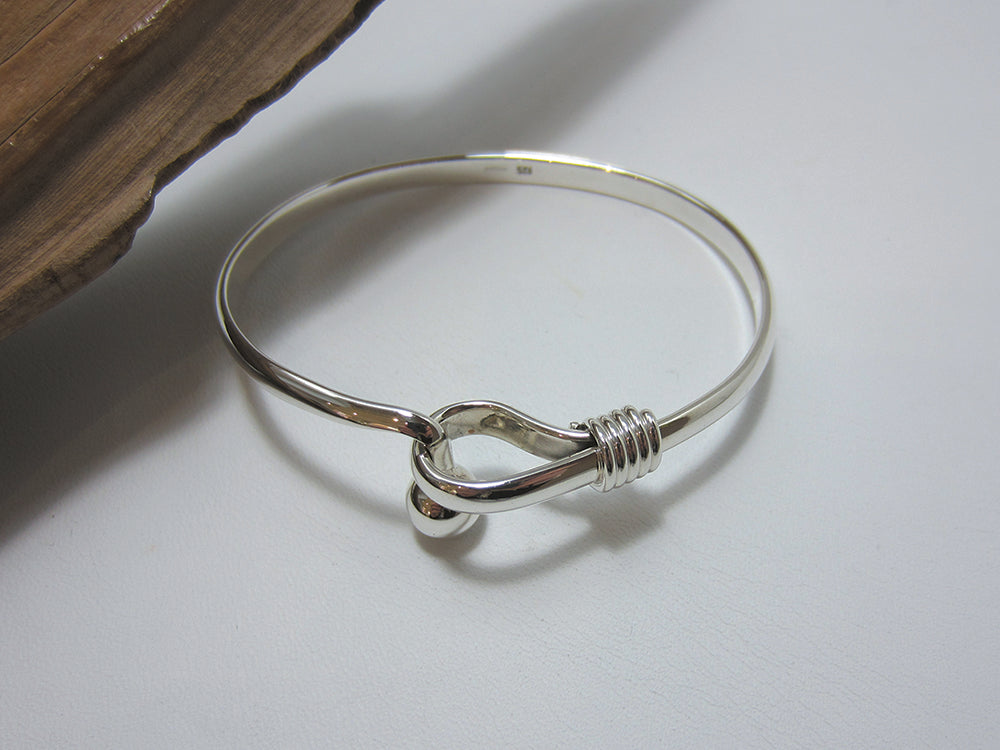 sterling silver hook-in bangle – 925 Silver