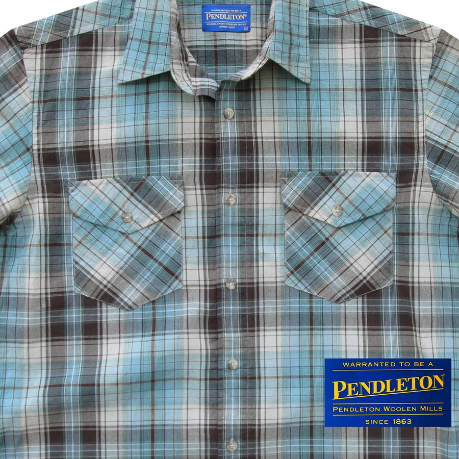 ペンドルトン 半袖 シャツ（ターコイズ ブルー・ブラック）S/Pendleton