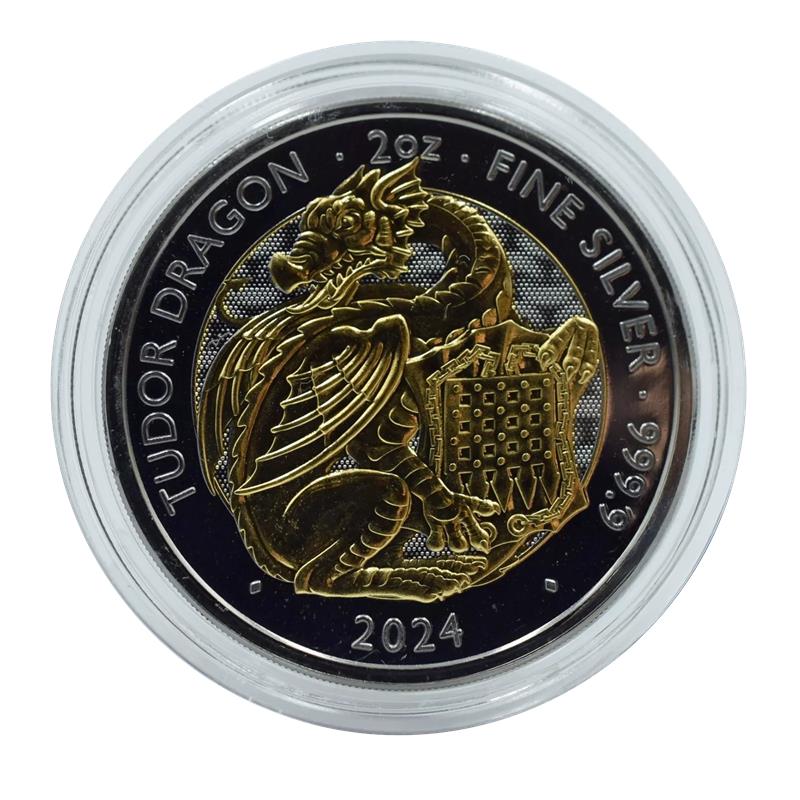 2024 Great Britain Tudor Beasts Dragon Golden Enigma Edition 2 oz