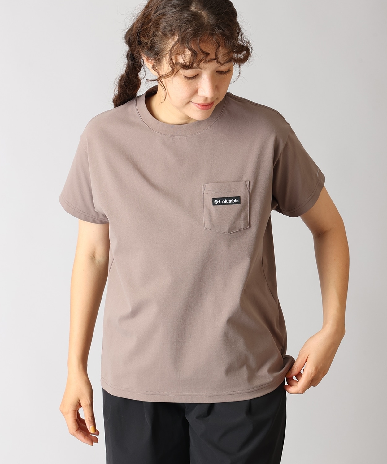 ウィメンズツイードキャナルポケットショートスリーブTシャツ(S Iron