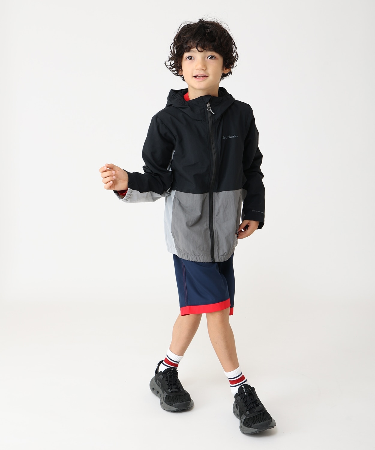 テイバートレイルウィンドブレイカー(XXS Ripple Blue Coll Navy