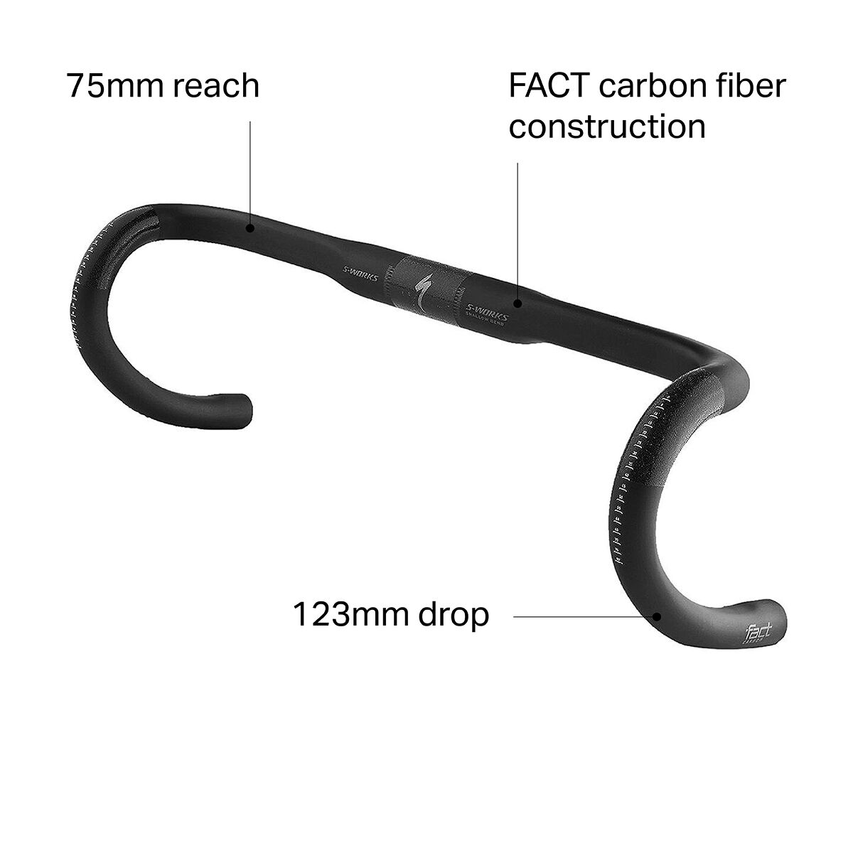 S-WORKS CARBON SHALLOW ROAD BAR 400mm