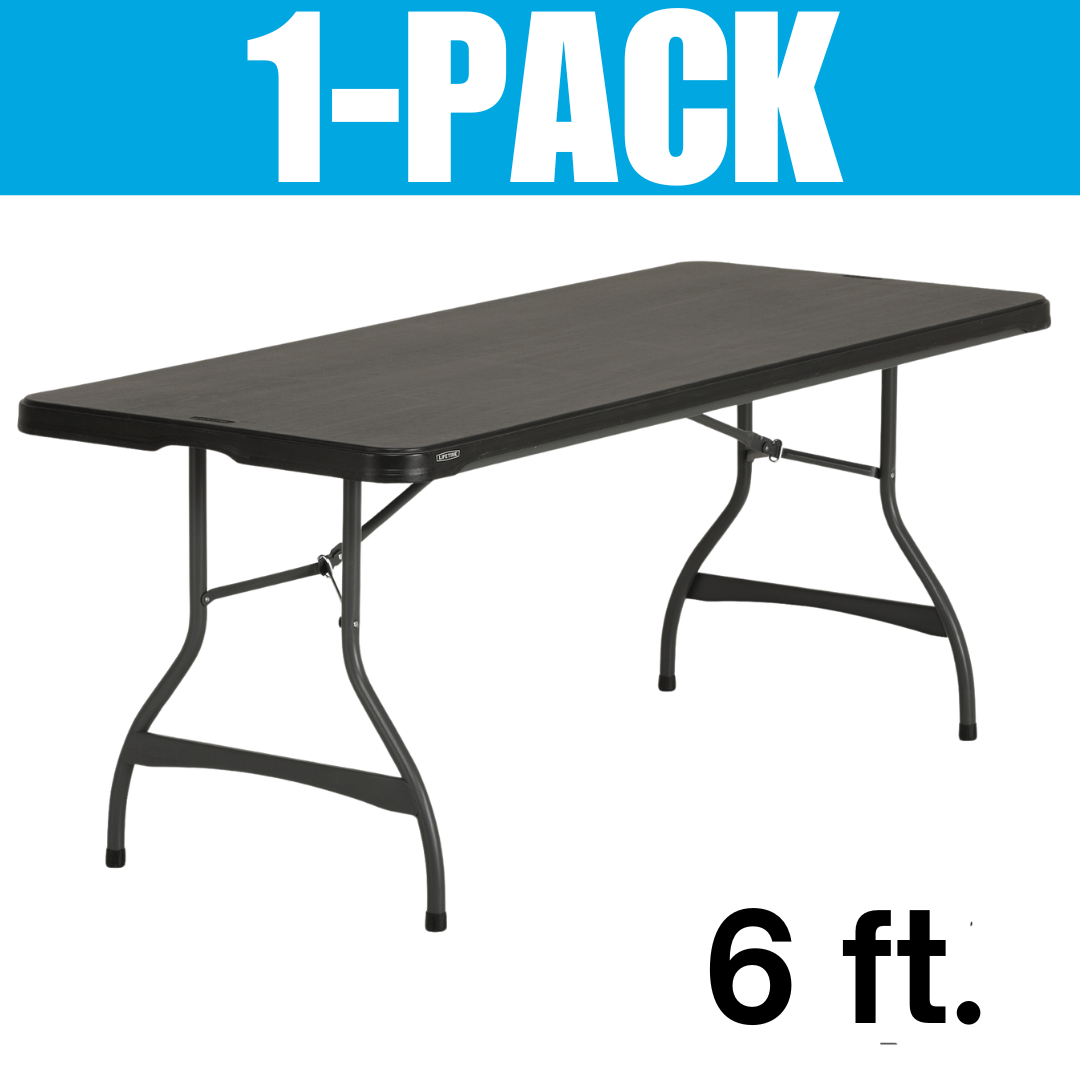 Lifetime 81061 6 ft. Commercial Fold-In-Half Black Plastic T