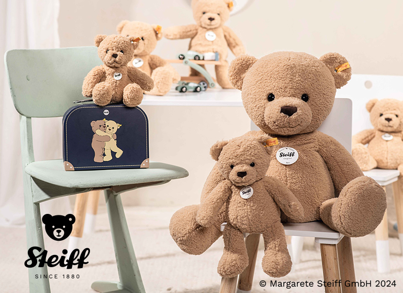 Steiff(シュタイフ) ソフトキーリング・テディベア フィン ブラウン