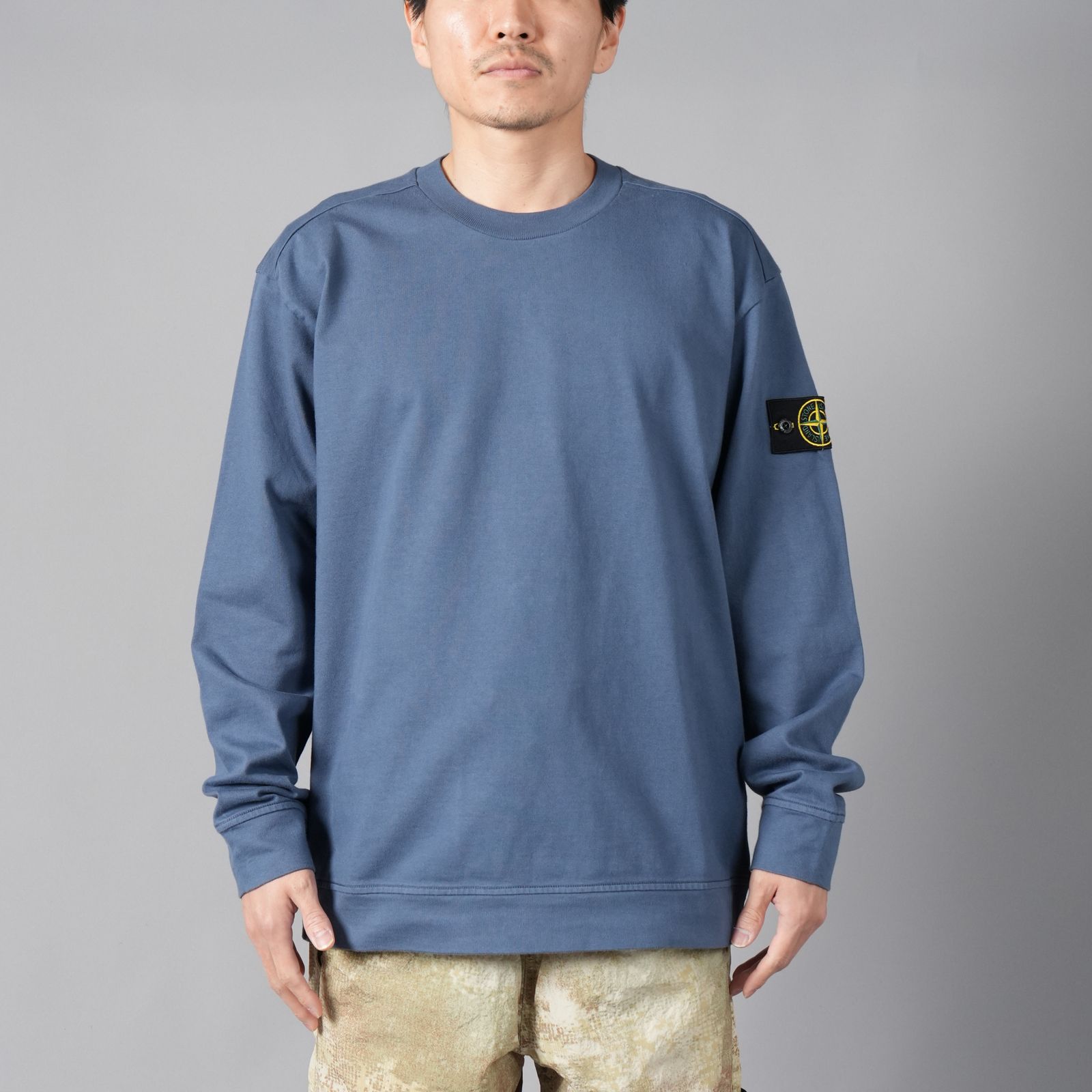 STONE ネイビー クルーネック スウェット STONE コットン クルーネック