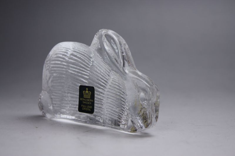 Royal Krona Lisa Larson Rabbit/クリスタルガラス うさぎ 北欧雑貨と