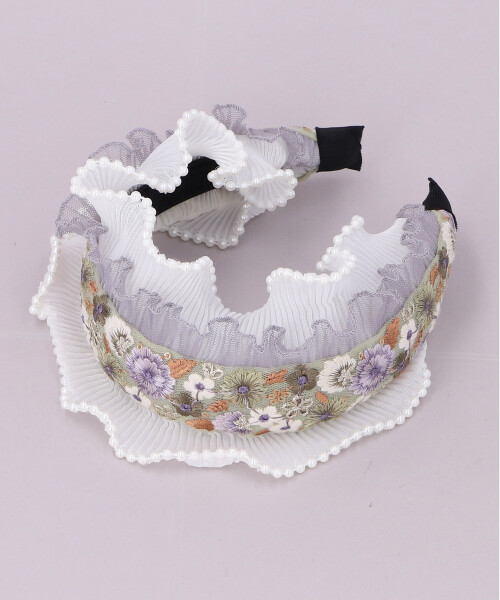 ROUND R インド刺繍カチューシャ(ONESIZE GREEN): カチューシャ帽子