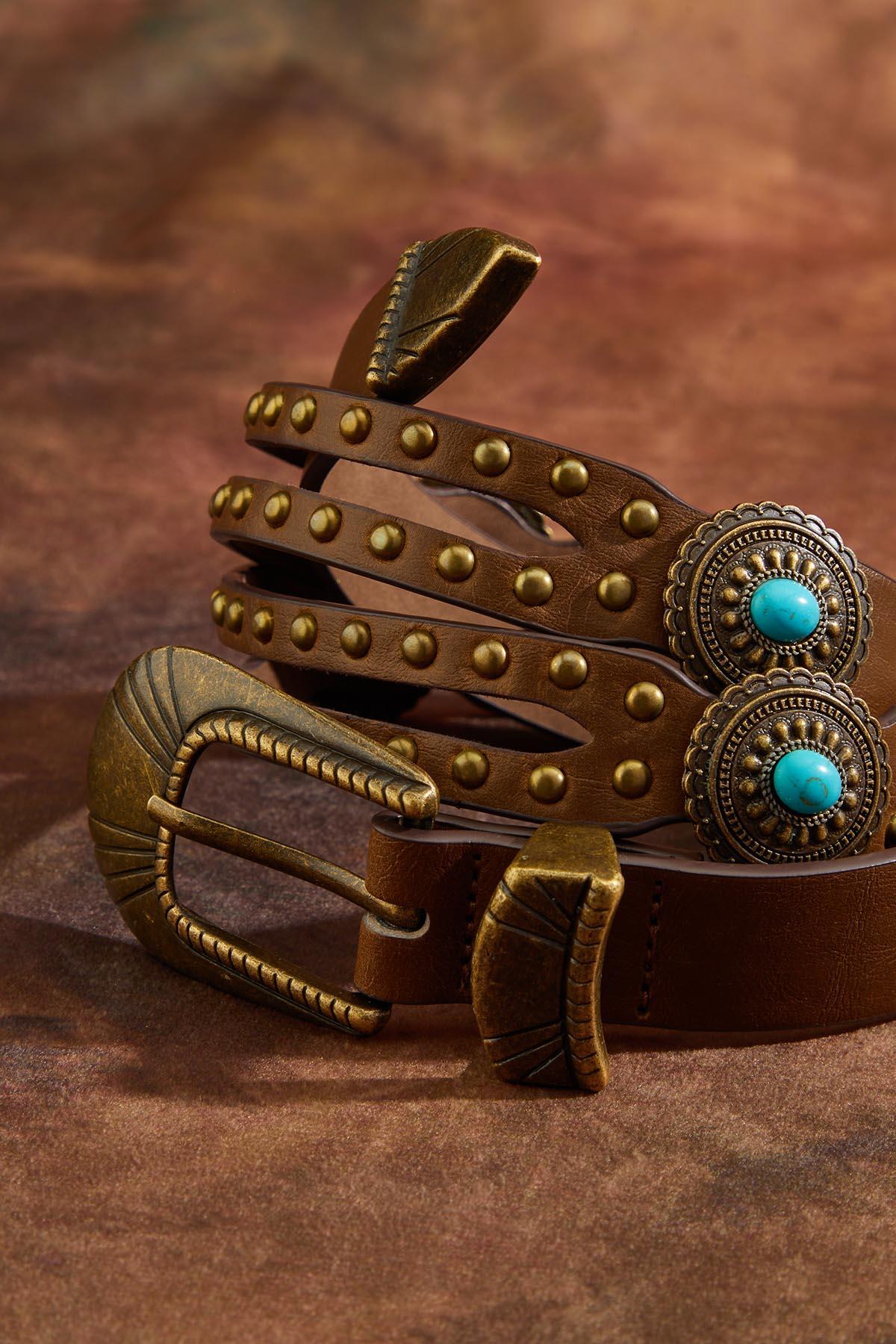 Cato Fashions | Cato Rodeo Western Studded Turquoise Belt