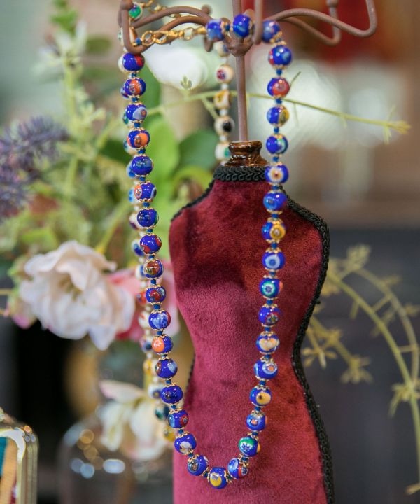 ベネチアンガラス】ミルフィネックレス(WHITE): 『欧州航路』