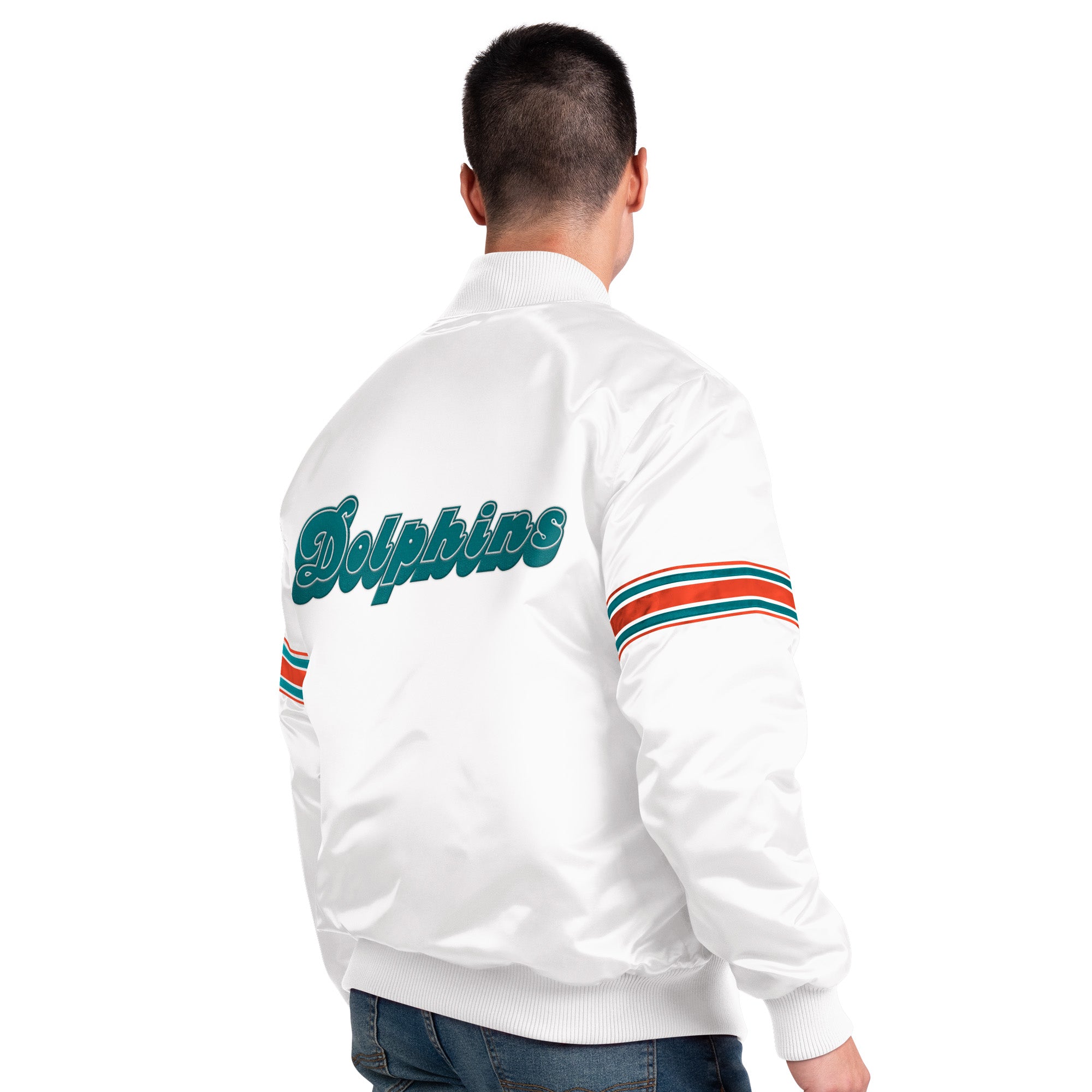 Miami Dolphins Vintage Logo Classic Starter Jacket- White