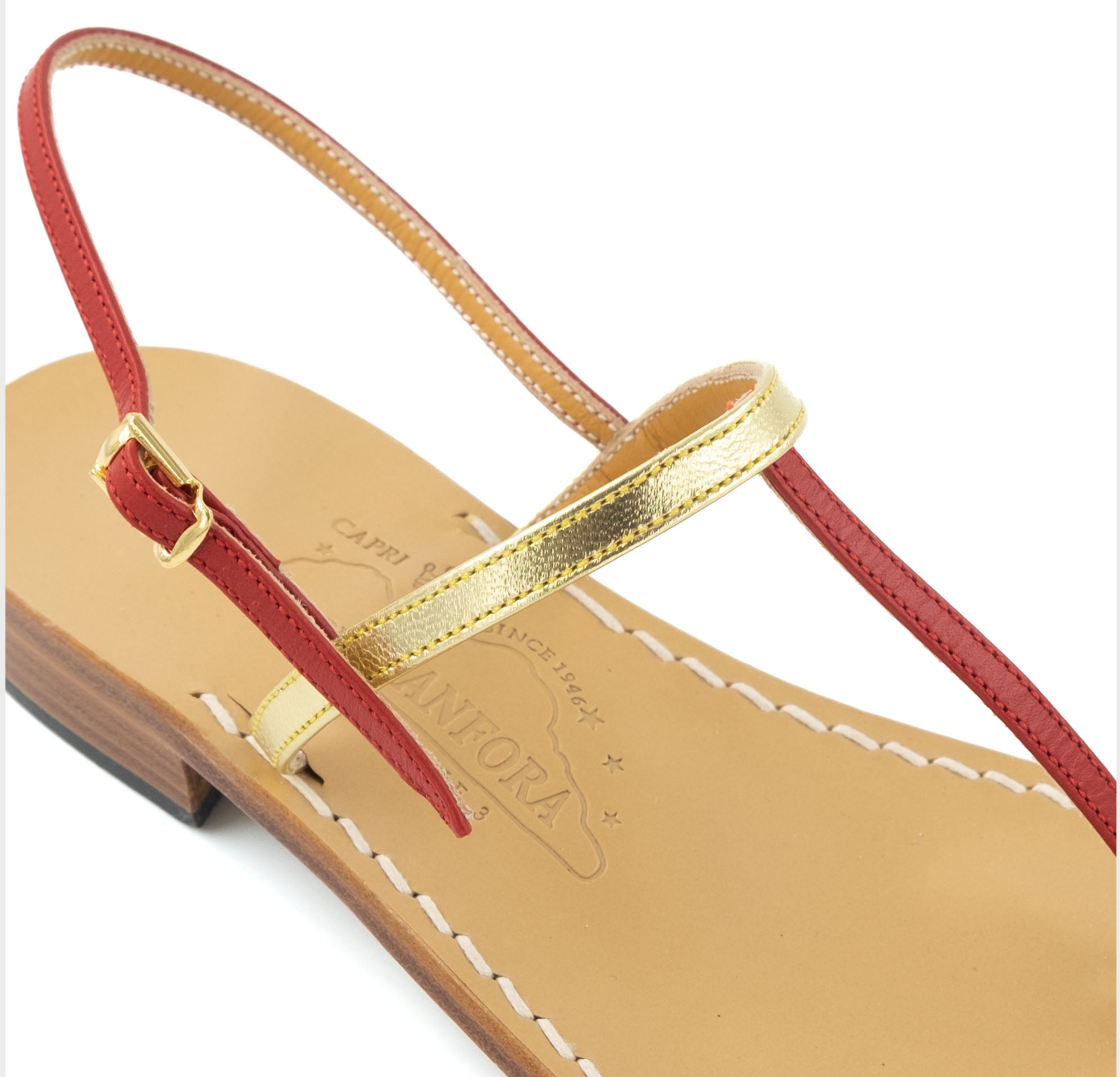 Gail Anniversary - Genuine leather thong sandal with watch strap