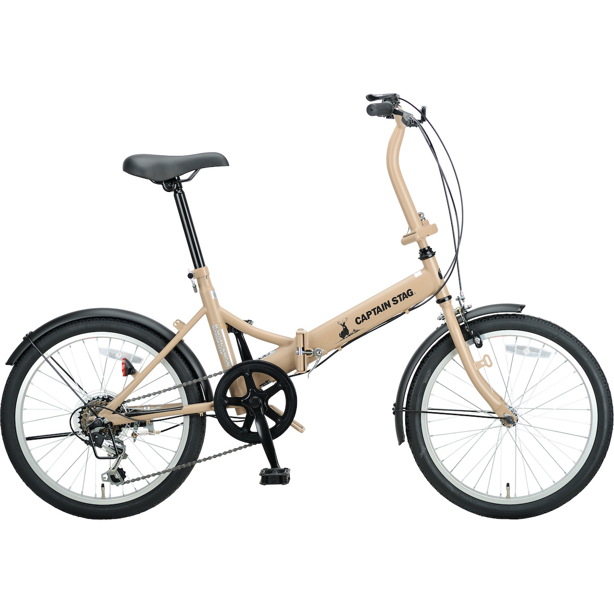 CAPTAIN STAG 折りたたみ自転車 クリーム色