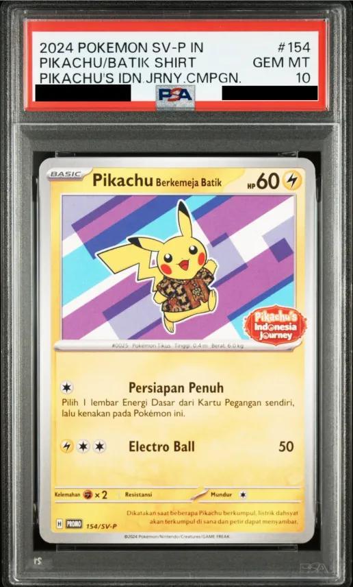 PSA10鑑定済】バティックシャツのピカチュウ(ネイティオ柄)《-》{154