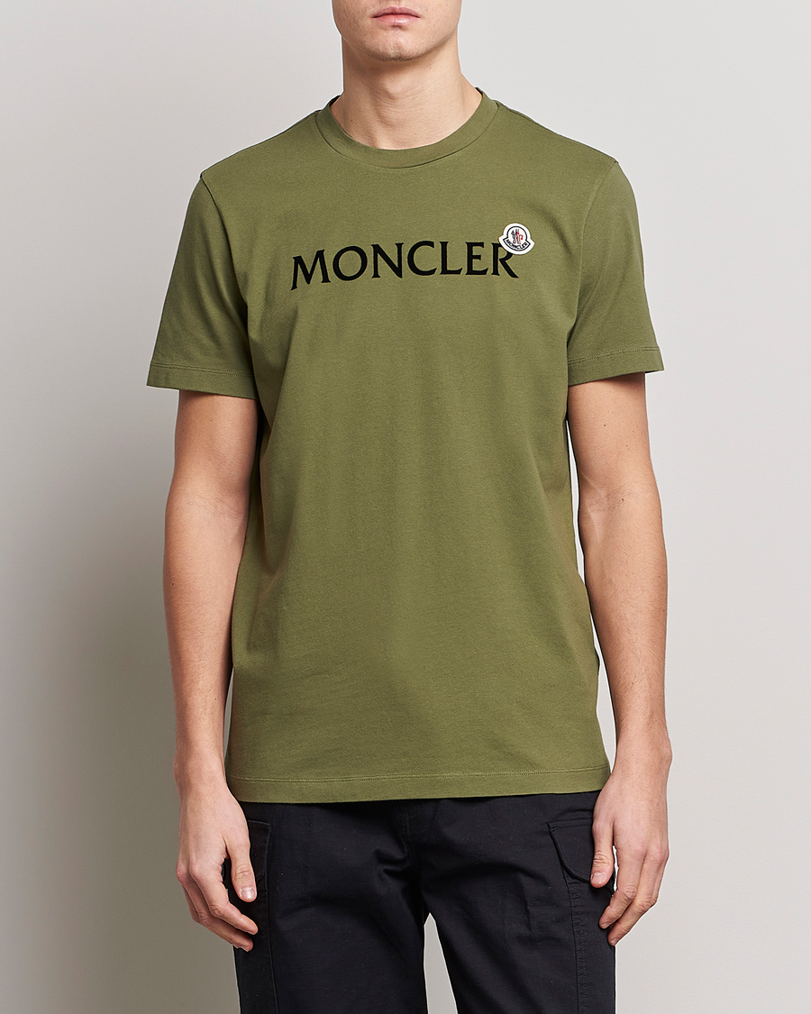 Moncler Lettering T-Shirt Military Green at CareOfCarl.com