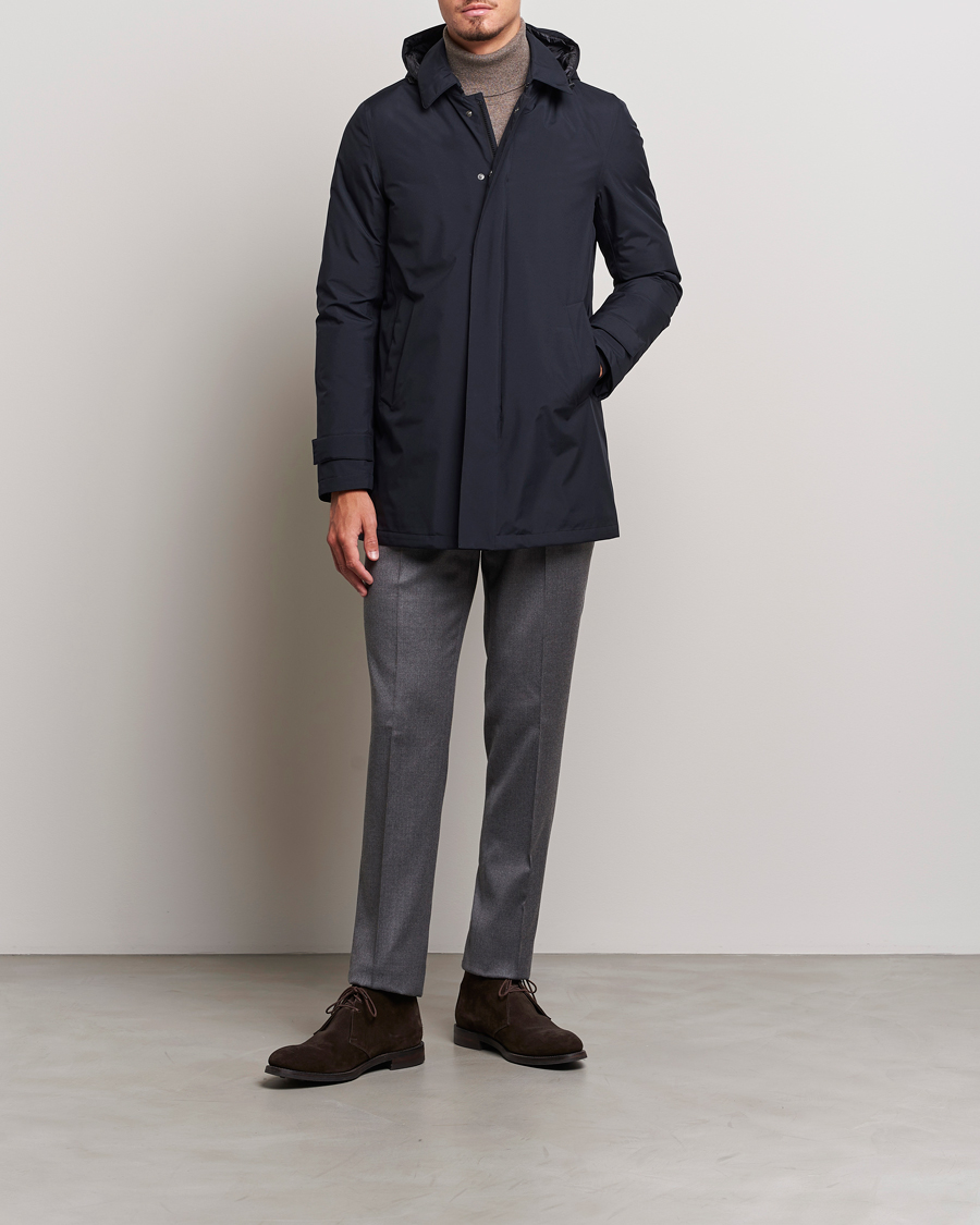 Herno Laminar Goretex Down Coat Navy at CareOfCarl.com