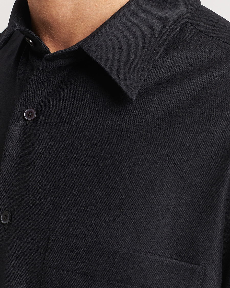 Auralee Super Light Wool Shirt Black at CareOfCarl.com