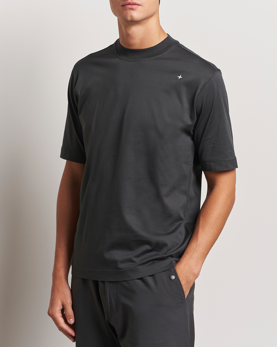 Stone Island Stellina Mercerized Cotton T-Shirt Lead Grey at