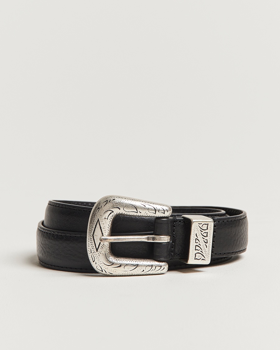 Auralee Leather Square Buckle Belt Black at CareOfCarl.com