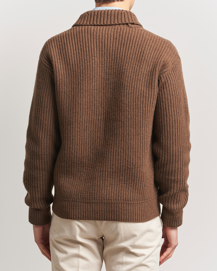 Polo Ralph Lauren Wool/Cashmere Cardigan Dark Roast Melange bei