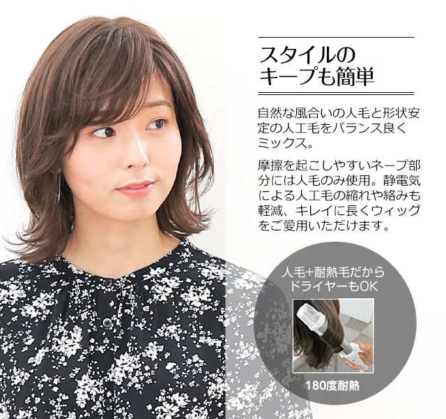 医療用ウィッグストーリー｜ミディアム｜ブランシュミディ