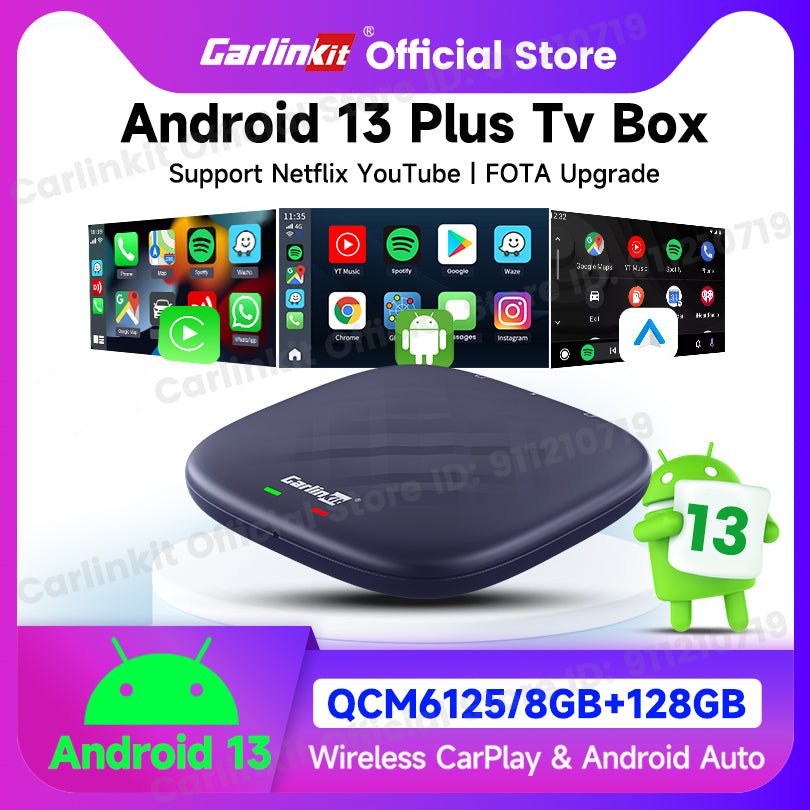 QCM6125 Android 13 8g+128g carlinkit carplay ai box plus carplay