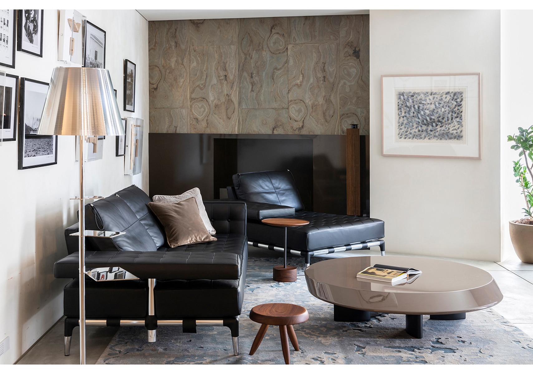 Cassina（カッシーナ）241-21 PRIVE 1人掛ロングシート 黒革（13X606