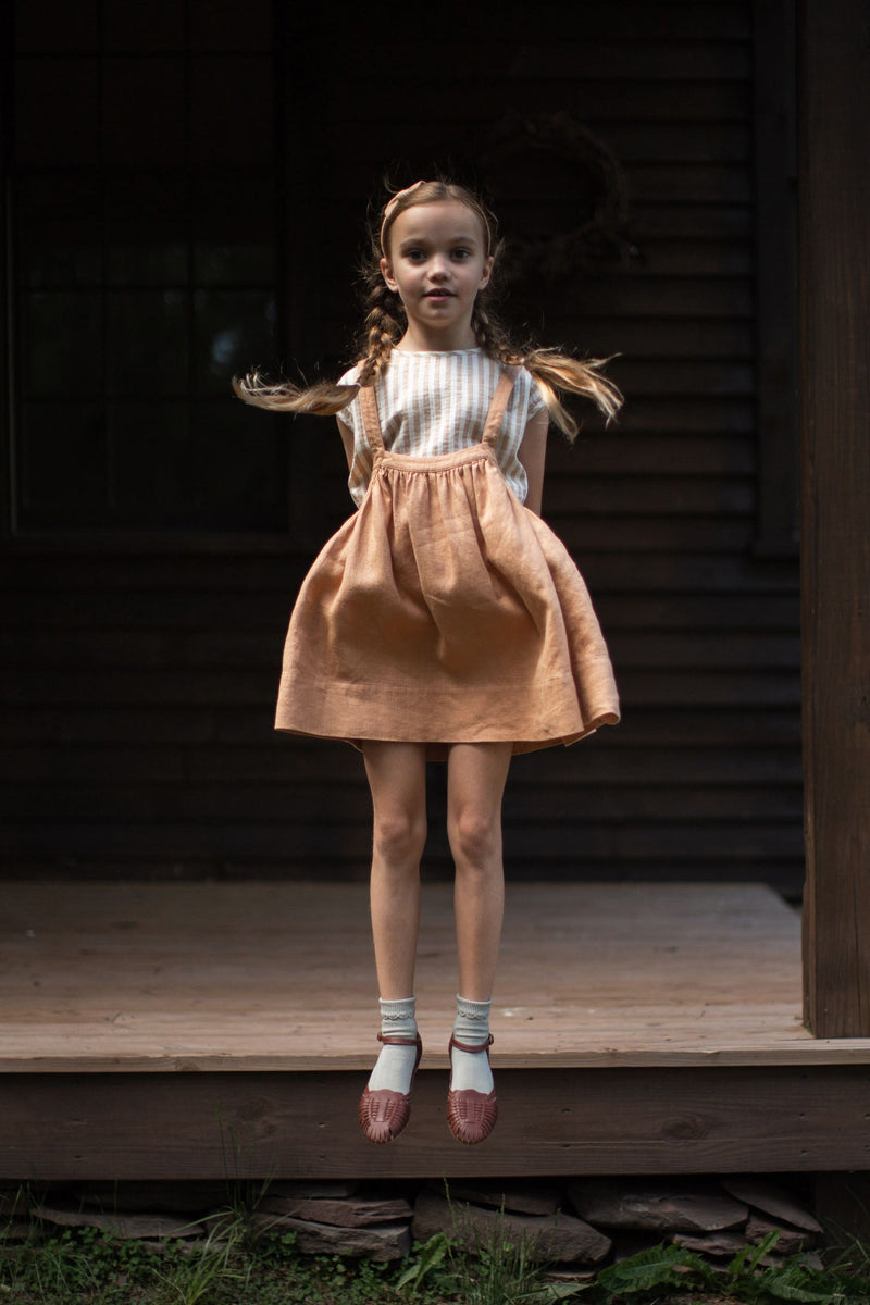 Soor Ploom Eloise Pinafore - Fenugreek – Casp Baby Mommy & Me Boutique