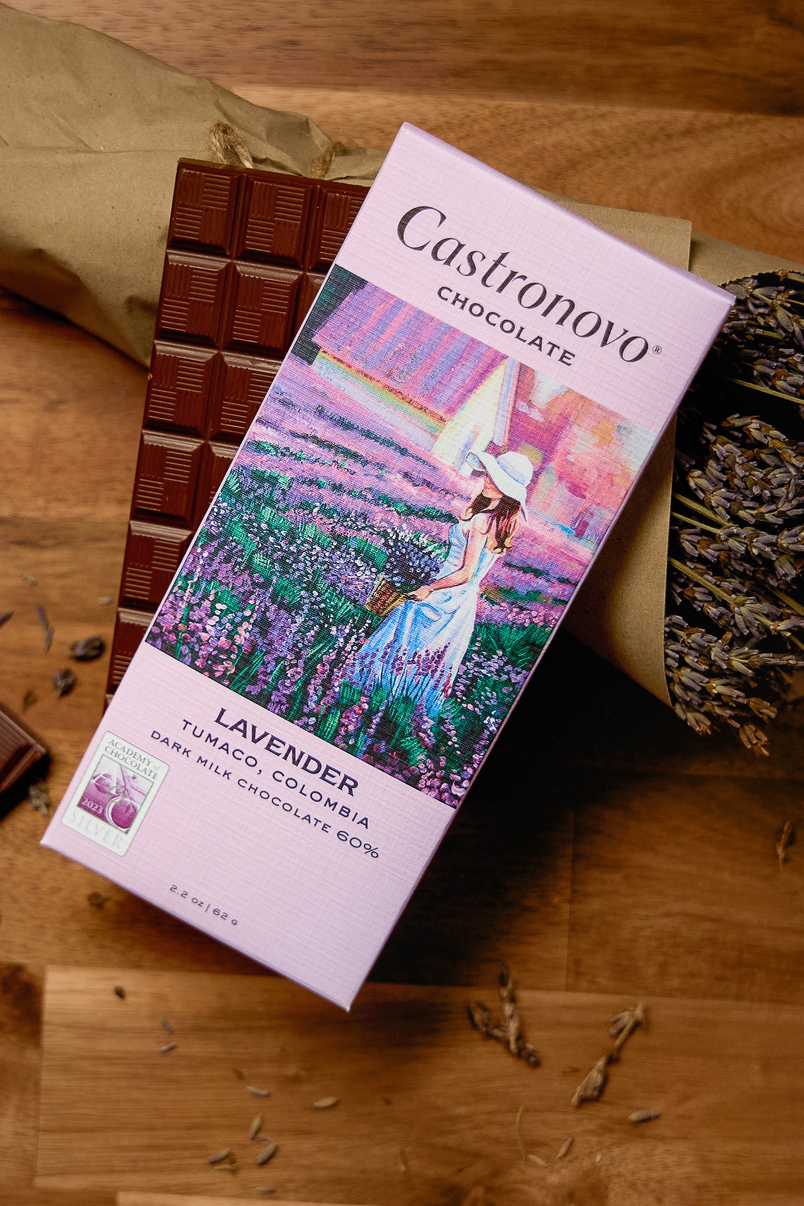 Lavender 60% Dark Milk – Castronovo Chocolate