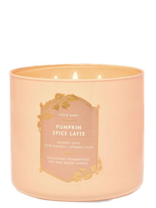 Bath&BodyWorks】3-wickキャンドル（14.5oz）：パンプキンスパイスラテ