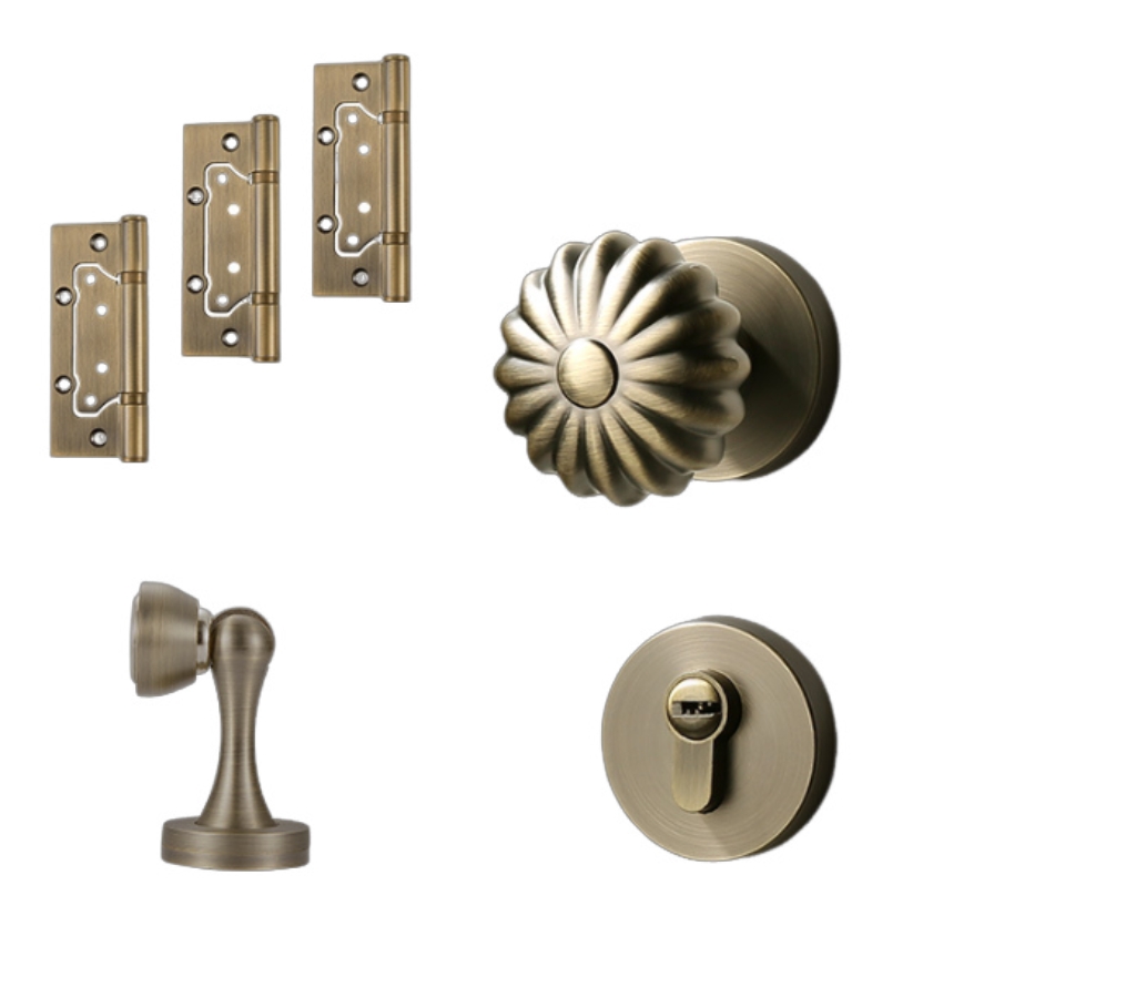 American bronze Chinese indoor door lock simple silent round