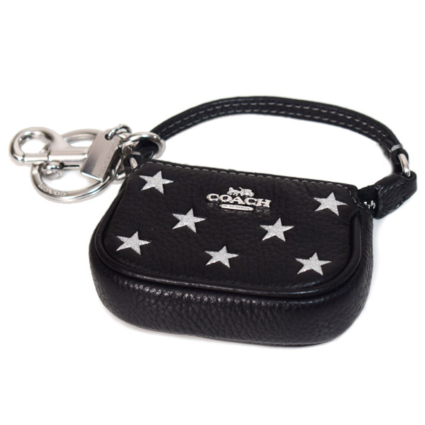 COACH】コーチ キーホルダー バッグ ラメ 星 スター レザー ミニ