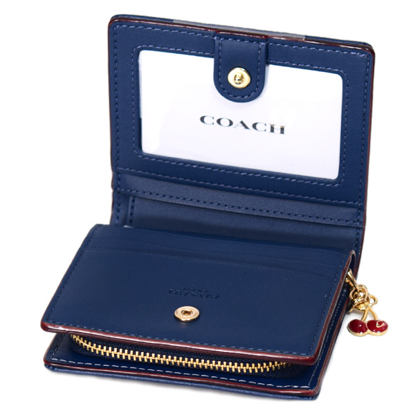 COACH】コーチ 財布 デニム レザー シグネチャー ロゴ さくらんぼ