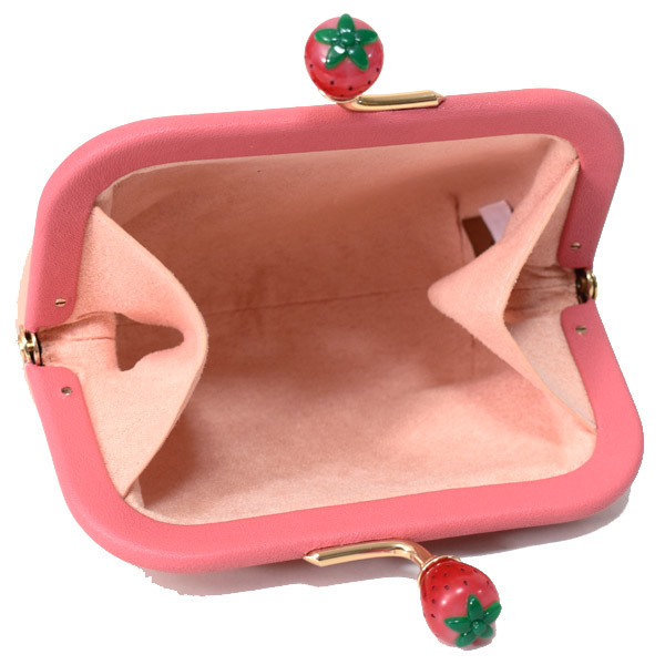 COACH】コーチ ぺブルレザー キスロック がま口 ノラ いちご カード
