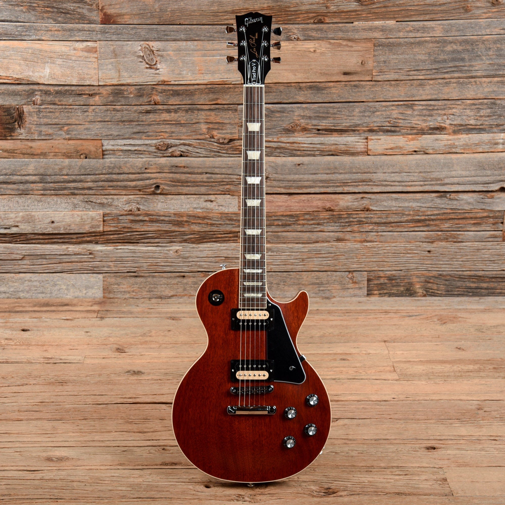 Gibson Les Paul Traditional Pro V Satin Mahogany Top Satin Wine