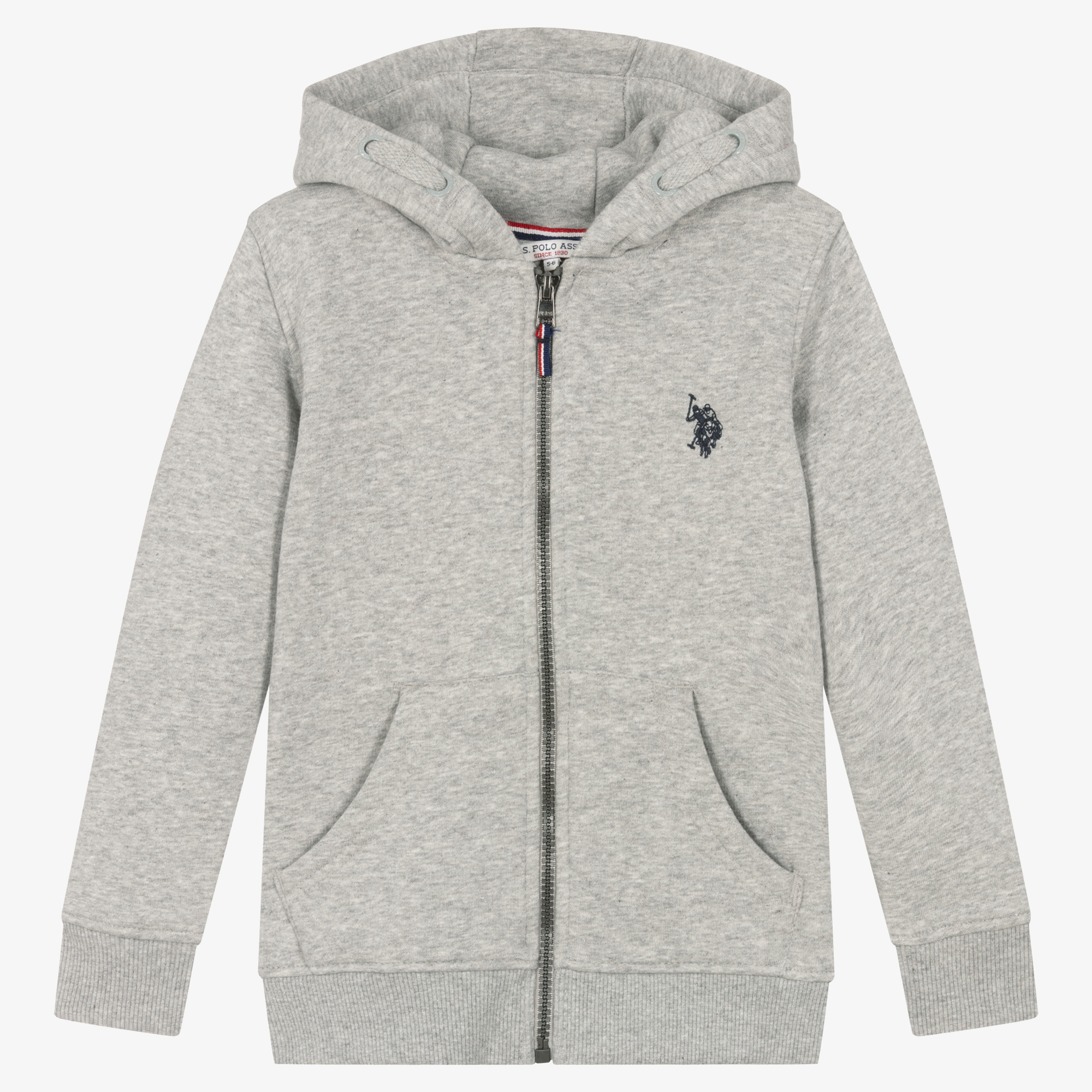 U.S. Polo Assn. - Boys Grey Cotton Zip-Up Hoodie | Childrensalon
