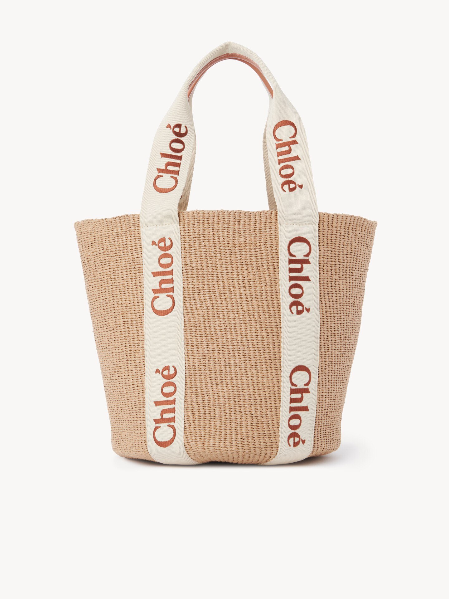 Large Woody basket in natural fibers Orange - Chloé