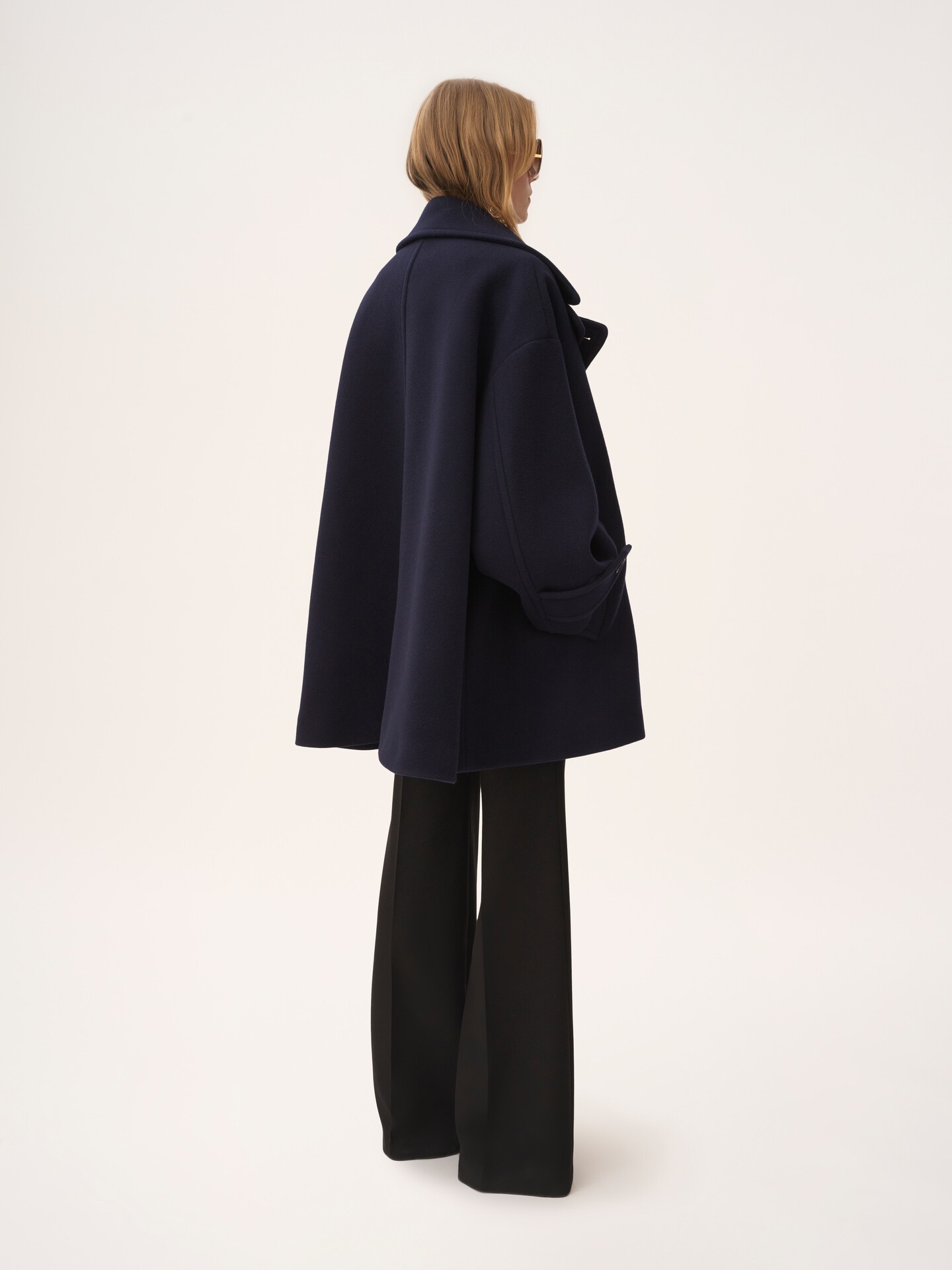 ウール製オーバーサイズ ダブルブレストコート 青 - Chloé