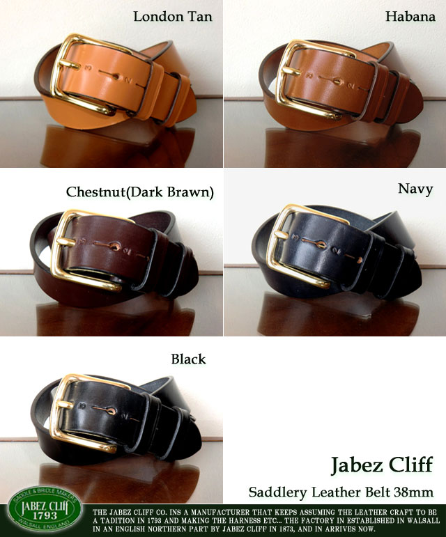 Jabez Cliffジャベツクリフ/サドルレザーベルト38mm/三重県松阪市橋本