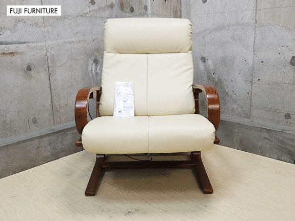 冨士ファニチアFUJI FURNITURE総革1人掛けソファ