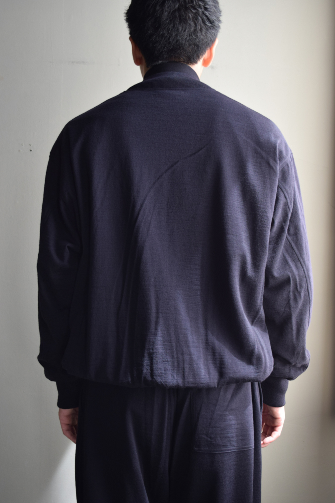 COMOLI (コモリ) ウールニット ジップブルゾン [NAVY]