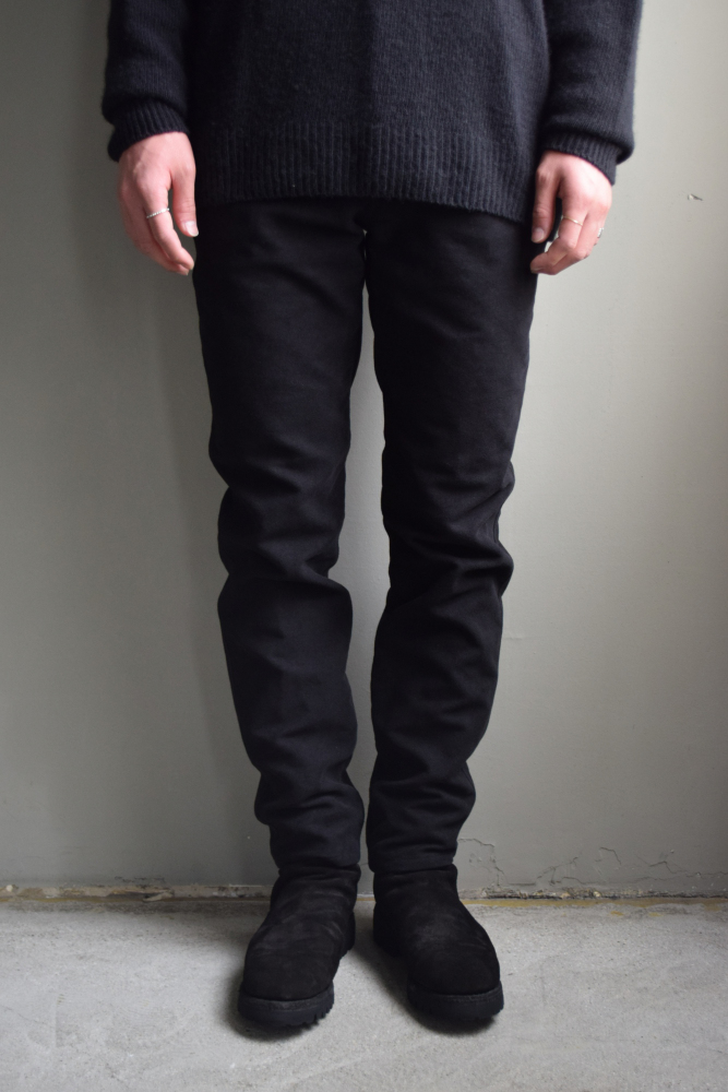 COMOLI (コモリ) モールスキン ライダーパンツ [BLACK]