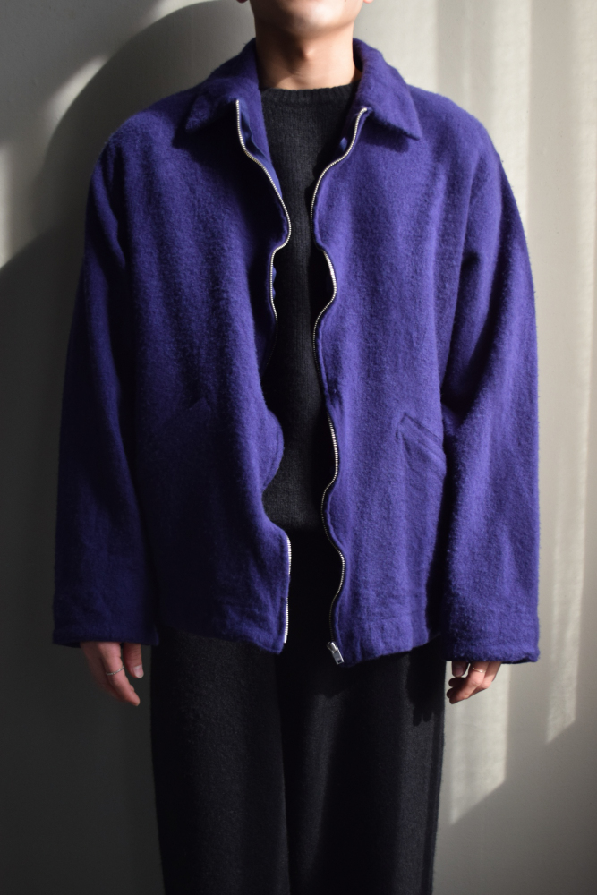 COMOLI (コモリ) 縮絨ウール ジップ ショートジャケット [PURPLE BLUE]