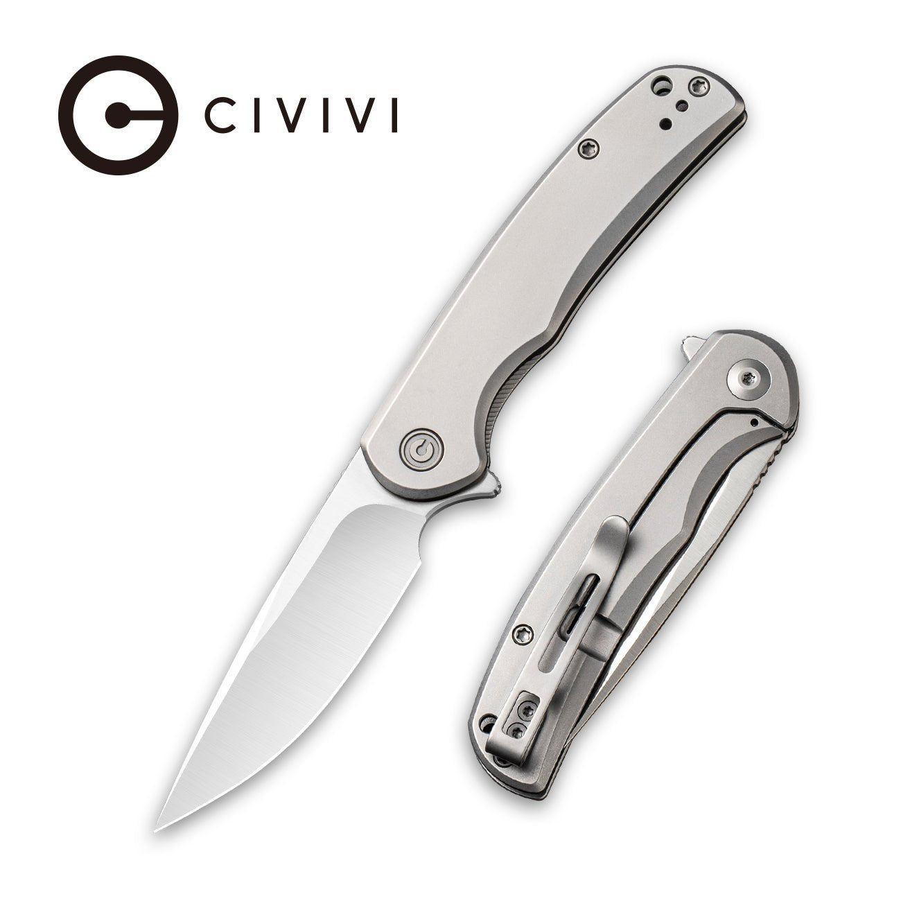 CIVIVI NOx Flipper Knife Stainless Steel Handle Nitro-V Blade